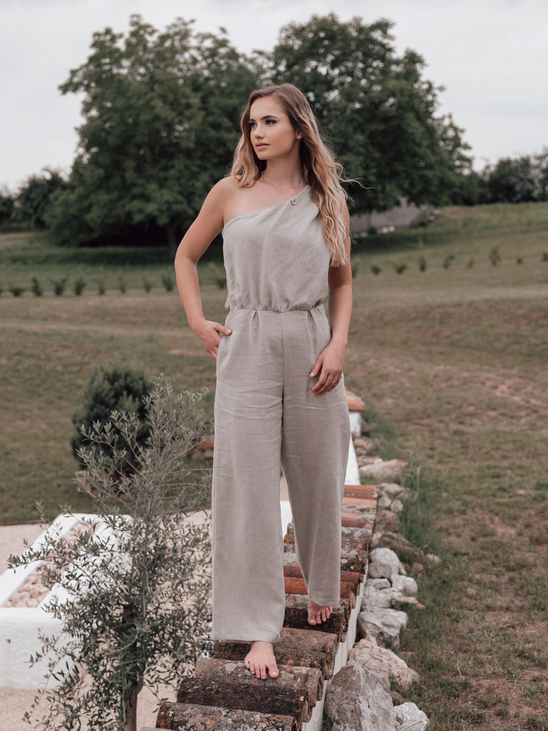【美品】louren ette wide overall unsubscribed linen jumpsuit